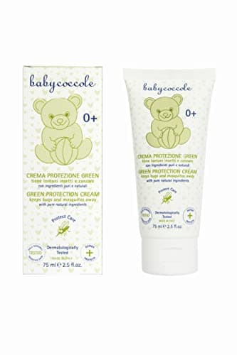 Babycoccole CREMA PROTEZIONE INSETTI E ZANZARE GREEN. Repellente Anti Zanzare per Bambini con Citronella, Geranio, Melissa. Ingredienti Naturali, Dermatologicamente Testato per Pelle Sensibile. 75ml