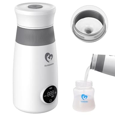 Bellababy Scaldabiberon Portatile Senza Fili, Scalda Biberon Neonato e Mixer Istantanei e Automatici, per Latte Materno o Formula, Scaldacollo con Display a Temperatura Digitale a LED