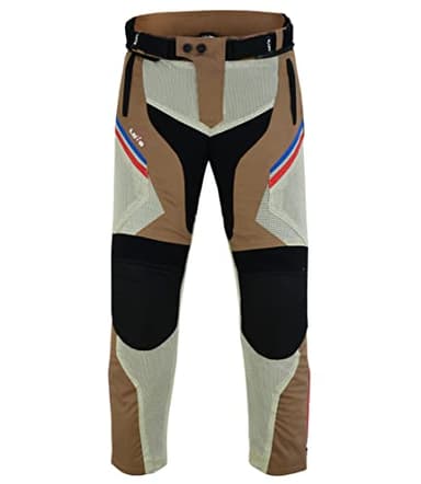 Pantaloni traforati estivi per moto (Unisex), Grigio/Rosso/Blu/Marrone, XXXL