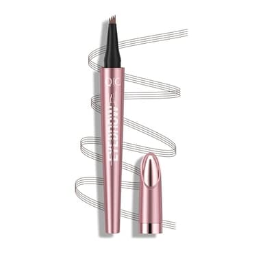 QIC Penna Sopracciglia, Effetto Pelo Matita Sopracciglia Impermeabile & No Transfer, Lunga Durata Up to 12H Matita Sopracciglia Microblading, Cruelty-Free (Dark Brown)