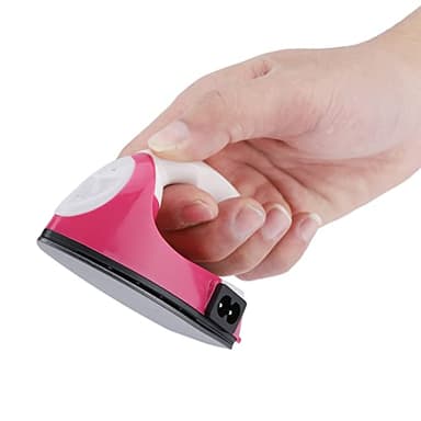 YUMILI Ferro da Stiro a Vapore Portatile Mini per Casa e Viaggi, Spina Europea 220V, Rosa, Riscaldamento Rapido, Antigraffio
