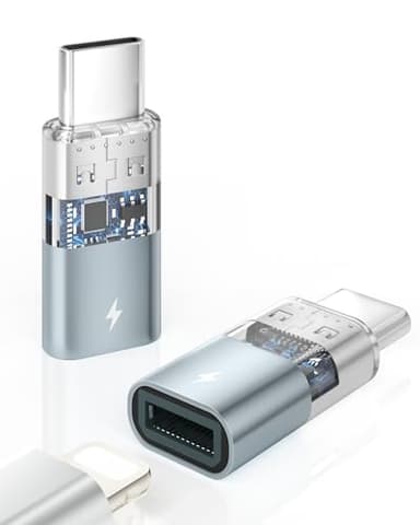 BRV Explorer Adattatore da Lightning a USB C (2 Pezzi), Adattatore Lightning femmina a USB C maschio per iPhone 16/16 Pro/16 Pro Max/15/15 Pro/15 Pro Max/15 Plus, iPad, Non per Auricolari/Audio/OTG