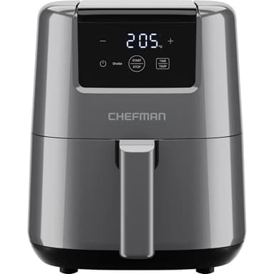 Chefman Mini friggitrice ad aria calda da 2 l – friggitrice ad aria calda salvaspazio, antiaderente e lavabile in lavastoviglie, pasti veloci e semplici, con timer digitale e promemoria di agitazione