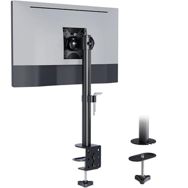 BONTEC Supporto Monitor per Schivania Singolo, Braccio Monitor da 13 a 34 Pollici, Peso Massimo 10 kg, Regolazione Completa, Due Opzioni di Installazione e Gestione Cavi Integrata