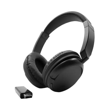 RETRADEKING Cuffie TV Senza Fili, Cuffie RF Over-Ear Comfort con Radio FM per Adulti e Anziani, Cuffie Stereo HiFi Leggere con Bassi Profondi per Viaggi in Ufficio - Nero