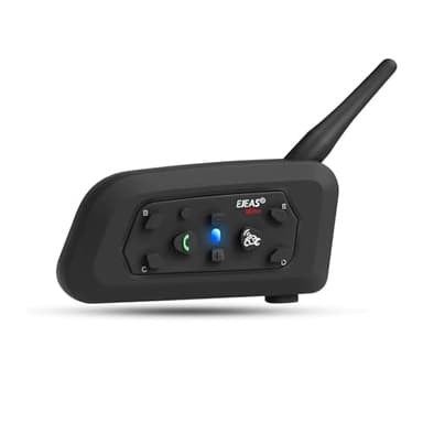 EJEAS V6 Pro Interfono Moto Bluetooth 1200M 2 Persone Interphone per Moto Wireless Full Duplex Connetti Fino a 6 Motociclisti per Motociclismo Sci e Arrampicata (1 Confezione)