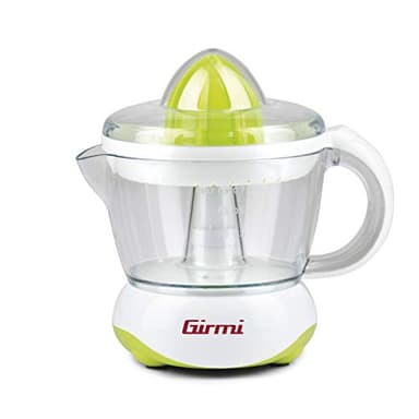 Girmi SR02 Spremiagrumi Elettrico, 25 W, Doppia rotazione, Capacità 700cc, Doppia coppa di spremitura, Bianco/Verde