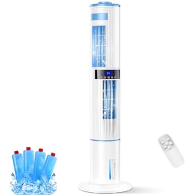 Condizionatore Portatile Lofrritp, 360° &60° Oscillazione Automatica Raddoppiare Raffreddatore d'aria 65 W, Climatizzatore Portatile Senza Tubo 3 Modalità e 3 Velocità, Timer 1-24 ore, Telecomando