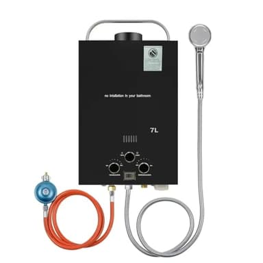 Scaldacqua a gas propano gpl 7L/min (2.1 GPM),Scaldacqua Istantaneo 14KW LPG con pressione dell'acqua di partenza molto bassa di 0,2 bar,Funziona con butano e propano