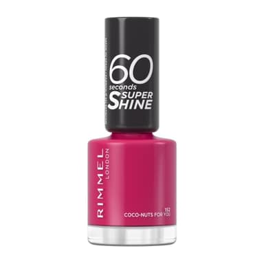 Rimmel London 60 Seconds Super Shine Smalto, Smalto asciugatura rapida, Colore vibrante, A lunga tenuta, 8 ml, 152 - Coco Nuts for You