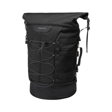 MOSISO Borsa Moto Schienale Sissy Bar da Viaggio Marsupio per Grande Capacita Espandibile 30L-48L, Borsa Posteriore Moto con Copertura Antipioggia e Tracolla, Nero