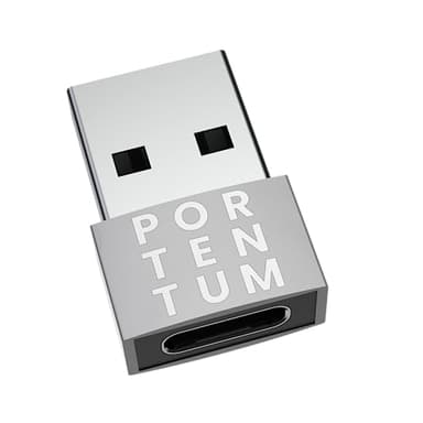 PORTENTUM Adattatore USB C Femmina a USB Maschio - Velocità 2.0, 480 MB, Corpo Premium in Zinco ad Alta Resistenza al Calore - Tipo C di Soli 4 Grammi