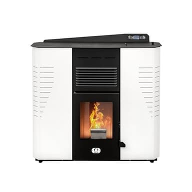 STUFE A PELLET ITALIA Marmolada 14 KW - Stufa ad Aria Ventilata Efficienza 92% Scalda 130m² Autonomia 19H Programmabile 5 Velocità e Potenze Design Compatto Programmabile Garanzia 24 Mesi Bianco