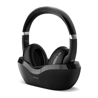 Meliconi, Flash Base, Cuffie Bluetooth 5.3, Cuffie Wireless TV, Cuffie Cancellazione Rumore, con Base di Ricarica, Batteria a Lunga Durata e Multipoint Connection, Utilizzabili Anche con Cavo AUX
