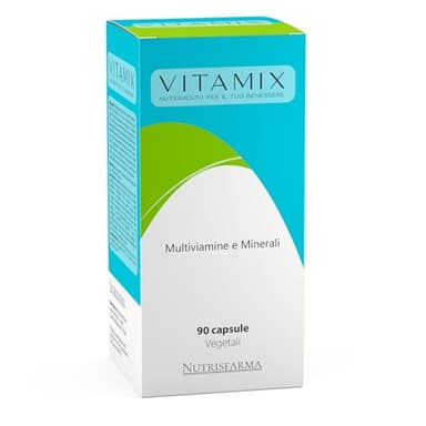 Nutrisfarma VITAMIX Multivitaminico completo uomo e donna – con Vitamina C, D, B12, Zinco, Magnesio, Ferro, Coenzima Q10 e Acido Folico – Energia e Difese Immunitarie – 90 Capsule vegetali
