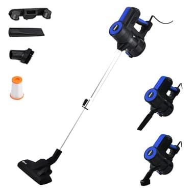 Akitas S12 Scopa Elettrica con filo 2 in 1 Aspirapolvere e Aspira Briciole, Filtro HEPA, Tecnologia ciclonica, Senza sacco, Spazzola tradizionale, Tubo telescopico, Blue