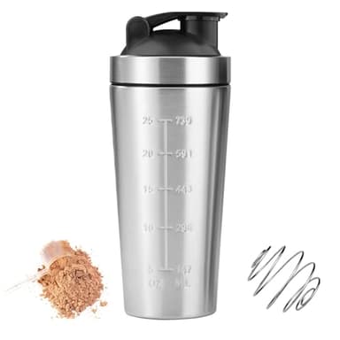 Elsrantor Shaker Proteine Palestra 750ml, Borraccia Protein Acciaio in Polvere, Sheker Bulk, Miscelatore Della, Bottiglia con Ball Shaker per Proteico