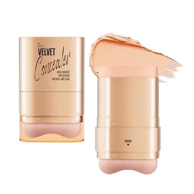 Catlinez 2 in 1 Correttore, Copre Segni di Acne, Macchie, Cerchi Scuri, Pori Spessi, Correttore di Crema, Consistenza Liscia, Abbinata a un Pennello (40g) (Naturale)