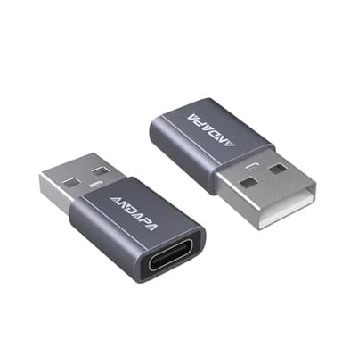 ANDAPA adattatore USB C a USB (2 pezzi), per iPhone 12 13 14 15 Mini Pro Max, Airpods, iPad Pro, Samsung Galaxy Note 10 20 21 S21 Plus, Google Pixel 5 4 4a 3A XL.