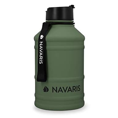 Navaris Borraccia Palestra Acqua Acciaio Inox 2,2 Litri - Bottiglia Acqua XXL Senza BPA Fitness Sport Ginnastica - Tanica Grande con Tappo Antigoccia
