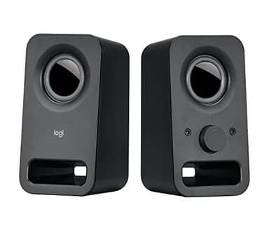 Logitech Z150 Altoparlanti Stereo Multimediali Compatti, Ingresso Audio da 3.5 mm, Controlli ‎Integrati, Jack Per Cuffie, Presa EU/IT, Computer/Smartphone/Tablet/Lettore Musicale, Nero (Notte)