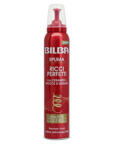 Bilba, Spuma con Germe Di Grano - Schiuma Capelli Ricci Perfetti con Ceramidi e Gocce d'Argan - Formula Professionale a Tenuta Extra Forte - Ravviva i Ricci con Azione Anticrespo per 24 h - 200 ml