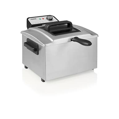 Princess Friggitrice, capacità 5 litri, 3270 W, tecnologia zona fredda, finestra di visualizzazione, acciaio inox, doppio termostato, facile da pulire, parti rimovibili, 01.184090.01.001