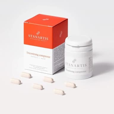 Stanartis Integratore Anticaduta Capelli Nutricum con Tricostrong CPX, Biotina e Zinco – Uomo Donna Crescita e Forza Capelli – 30 Compresse Naturali da 1000 mg