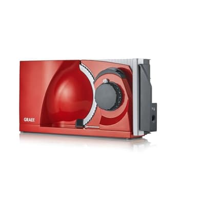 GRAEF MYtiny MT1003 Affettatrice pieghevole Made in Germany, metallo, lama Ø170 mm, taglio 0–15 mm, 170W, per pane, compatta, rossa