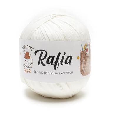 Rafia by Tricot Cafè - Filato speciale per borse e accessori - Bianco 20