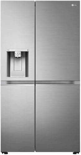 LG GSLV90PZAD Frigorifero Side-by-Side Americano Total No Frost, 635 l, Wi-Fi, Tecnologia Door & Linear Cooling, Dispenser Acqua e Ghiaccio con Allaccio, Igienizzazione UVnano, Inox