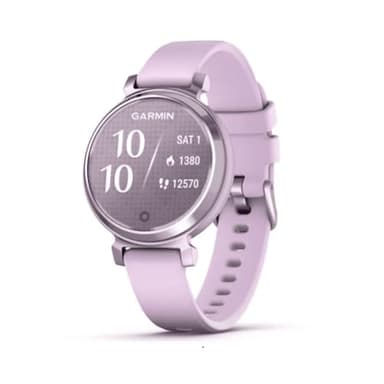 Garmin Lily 2, Smartwatch Elegante e Compatto, 35 mm, Cassa in Metallo, Lente Decorata, Touchscreen, GPS Connesso, Activity Tracker, Cardio, PulseOx, App Fitness e Sport, Metallic Lilac