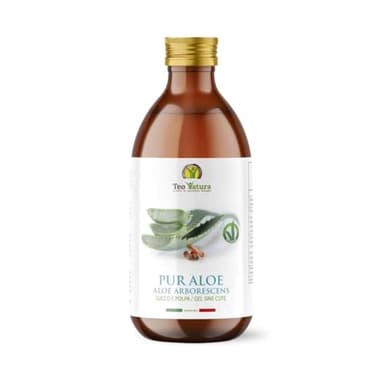 TeoNatura Pur Aloe Arborescens, succo e polpa,aumenta difese immunitarie, antinfiammatorio naturale, antiossidante e detox - 500 ML