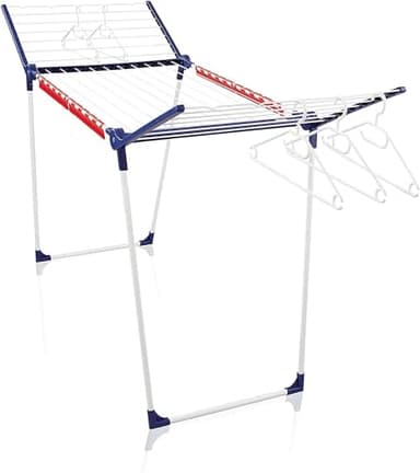Leifheit Pegasus 200 Solid Stendibiancheria con accessori, Stendino allungabile 20m spazio totale, stendibiancheria estensibile con grucce e supporti [Amazon Exclusive]