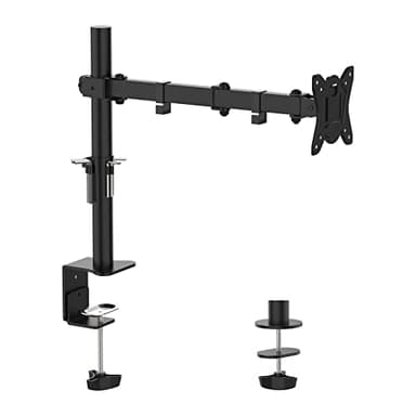 GRIFEMA GB2001-1 Braccio per Monitor Singolo, Supporto Regolabile in Altezza per Schermi LED LCD da 13" - 32", Rotazione a 360°,Dimensioni VESA 75/100, capacità di Peso Fino a 10 kg, Nero