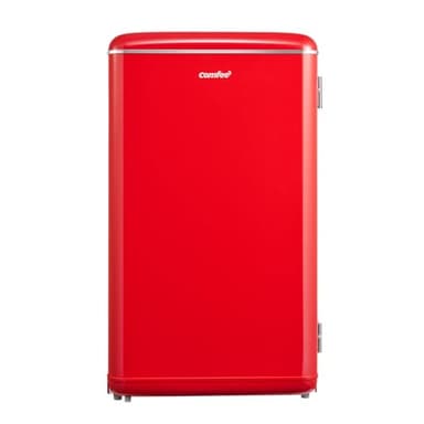 COMFEE' RCD93RE2EURT(E) Piccolo frigorifero 93Litri, Design retrò, Mini frigo da tavolo, Termostato regolabile, Silenzioso, Adatto per casa, ufficio e hotel, Rosso