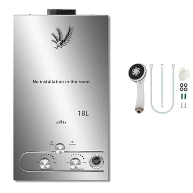 18L Scaldabagno a Gas GPL,Caldaia a Gas da 36KW a Parete senza Serbatoio Scaldacqua Istantaneo,Scaldabagno Gas di Petrolio Liquefatto,con Modalità Inverno ed Estate,Uscita Dell'acqua Calda 18L/min