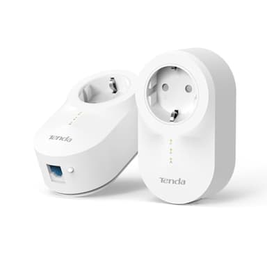 Tenda PH6 Kit Powerline, AV1000 Mbps su Powerline, 1 Porta Gigabit Ethernet, Plug and Play, Home Plug AV2, Modalità Risparmio Energetico con Presa di Corrente Integrata, Bianco