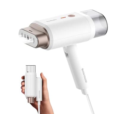 Newbealer Ferro da Stiro Verticale, Stiratrice Verticale Portatile Pieghevole, 1200W 2 Livelli di Vapore, Riscaldamento Rapido di 20s e Serbatoio dell'acqua Estraibile da 180ml per Viaggio e Casa