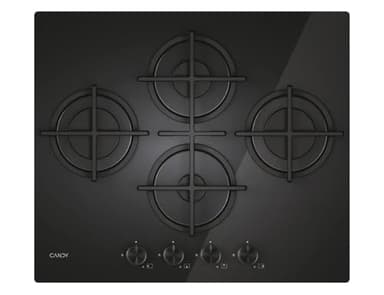 Candy Moderna Gas on Glass Piano Cottura a Gas 4 Fuochi, Vetro Temperato, Griglie Lavabili in Lavastoviglie, AxLxP 0.8x59,5x51 cm, Nero - CVG6DTB