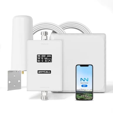ANYCALL Amplificatore Segnale Cellulare per Banda 3 e 20, 4G LTE 3G GSM Ripetitore Segnale Cellulare per Casa Ufficio, Compatibile Vodafone TIM Wind Tre ecc., Ricezione del Segnale a 360 Gradi