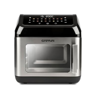 G3 Ferrari G10187 Friggisano Evo 13L Friggitrice ad aria, 1700W, 13 Litri, 16 Programmi, Display Digitale, Funzione essiccatore, Accessori INOX BPA/PFOA Free e Ricettario inclusi, Grigio Acciaio/Nero