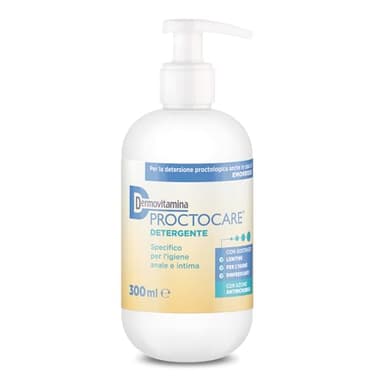 Dermovitamina Proctocare Detergente Intimo - Igiene Intima anche in caso di Emorroidi - Sapone Intimo Lenitivo e Rinfrescante - Con Vitamina E e Proteine d'Avena - Deterge con Delicatezza - 300ml