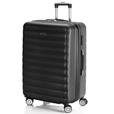 ITACA - Valigia Da Stiva Rigida Valigia Espandibile - Trolley Grande Con Ruote, Valigia 23kg Per Viaggi, Trolley Da Stiva Resistente. Lucchetto a Combinazione, Antracite