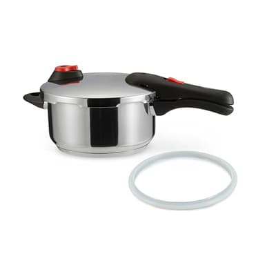 Amazon Basics Pentola a Pressione in Acciaio Inox a Induzione, 4 Litri, Argento