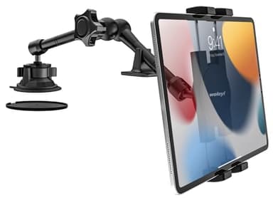 woleyi Supporto Tablet Cruscotto Parabrezza Auto/Camion, Porta Tablet Macchina Ventosa Robusto con Braccio in Metallo per iPad Pro/Air/Mini, Galaxy, Lenovo, iPhone, Telefono da 4-12,9"