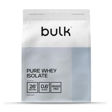 Bulk Pure Whey Isolate | Non aromatizzato | 26g di Proteine porzione | Isolato di siero | Basso contenuto di zuccheri | Basso contenuto di grassi | Supporta il mantenimento muscolare | 500g