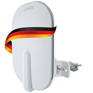 SCHWAIGER 662245 Set di antenne da esterno attivo DVB-T2 ricevitore digitale terrestre amplificatore da esterno 50km portata 4K UHD LTE filtro