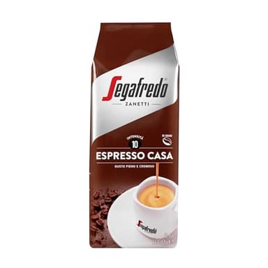 Segafredo Zanetti Caffè in Grani Espresso Casa (Confezione da 1 Kg) - Adatto per la Moka - Linea Le Classiche, Chicchi di Caffè a Tostatura media, Gusto pieno e cremoso