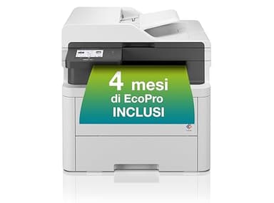 Brother MFCL3740CDWE Multifunzione LED a Colori 4 in 1, Ecopro ready, 18 ppm, Stampa fronte/retro automatica fino a 7 pagine al minuto, Gigabit ethernet, WiFi a 5 GHz e USB, Vassoio carta da 250 fogli